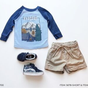 Long Sleeve Waffle Explorer Shirt with Khaki Shorts (shoes not included)